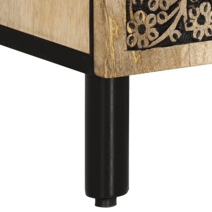 Страничен шкаф 90x33x75 см манго масивно дърво