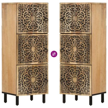 Страничен шкаф 40x33x110 см манго масивно дърво