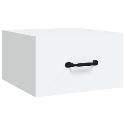 Нощно шкафче за стенен монтаж, бяло, 35x35x20 см