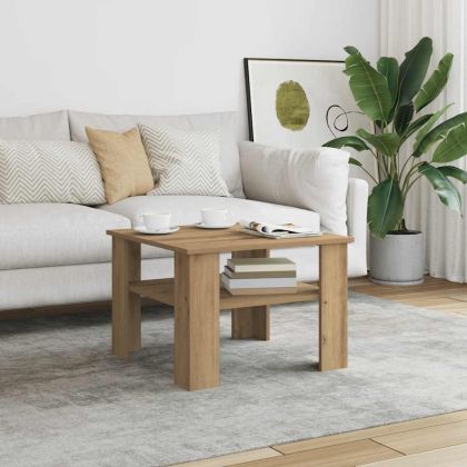 Кафе маса, дъб артизан, 60x60x42 см, инженерно дърво