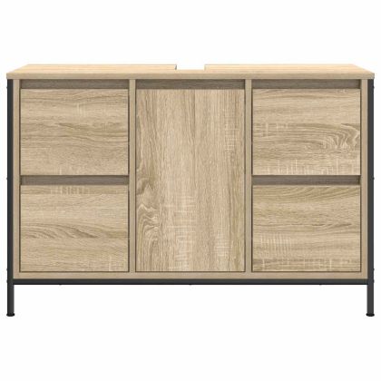 Шкаф за мивка с чекмеджета Дъб Сонома 90x34,5x60 cm