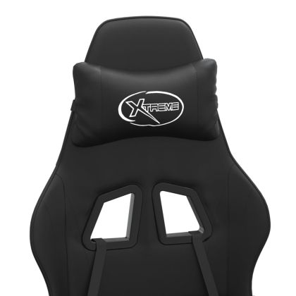 Гейминг стол, черен, изкуствена кожа