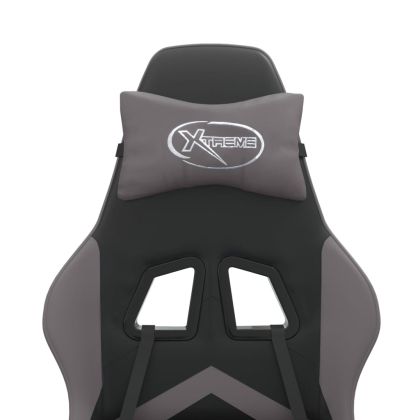 Гейминг стол, черно и сиво, изкуствена кожа