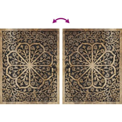 Комплект мебели за баня, 4 части, масивна мангова дървесина