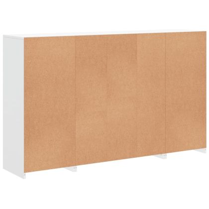 Сайдборди с LED осветление, 3 бр, бели, инженерно дърво