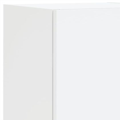 ТВ стенни модули с LED, 4 части, бели, инженерно дърво