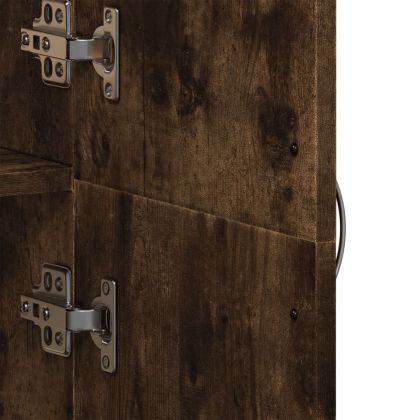 Шкаф за документи, опушен дъб, 60x32x153 см, инженерно дърво