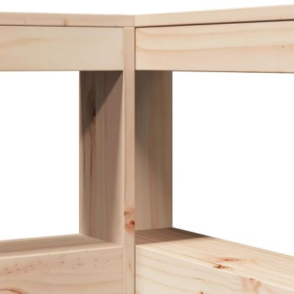 Легло с етажерка за книги, без матрак, 150x200 см, бор масив