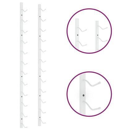 Стойка за вино за 12 бутилки, стенен монтаж, бяла, желязо