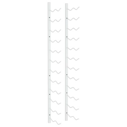 Стойка за вино за 24 бутилки, стенен монтаж, бяла, желязо