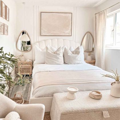 Нощни шкафчета, 2 бр, кафяви, бор масив и естествен ратан