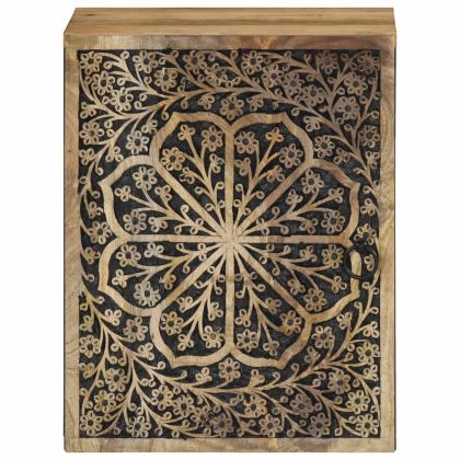 Стенен шкаф за баня 38x33x48 см масивно мангово дърво