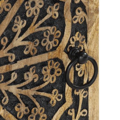 Стенен шкаф за баня 38x33x48 см масивно мангово дърво