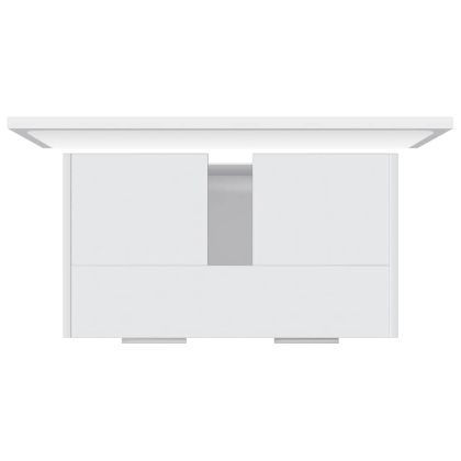 Комплект мебели за баня, бял, инженерно дърво