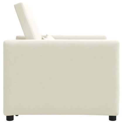 Единичен диван легло с колела Крем 90 x 165 x 87 см Кадифе
