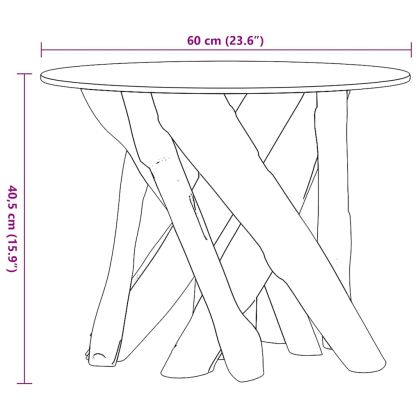 Маса за кафе, тиково дърво плавей масив, 60 см