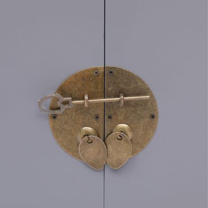 Нощно шкафче, сиво, 38x28x52 см, дърво от пауловния