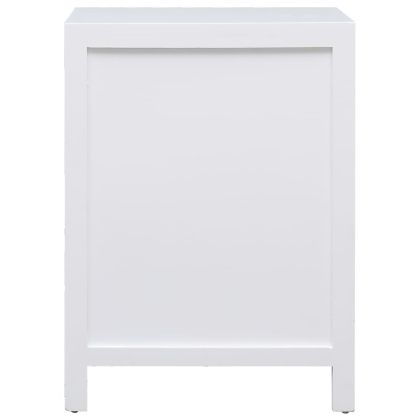 Нощно шкафче, бяло, 38x28x52 см, дърво от пауловния