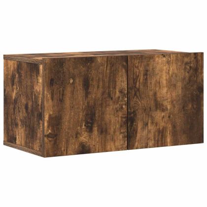 Комплект ТВ шкафове от 4 части, опушен дъб, инженерно дърво