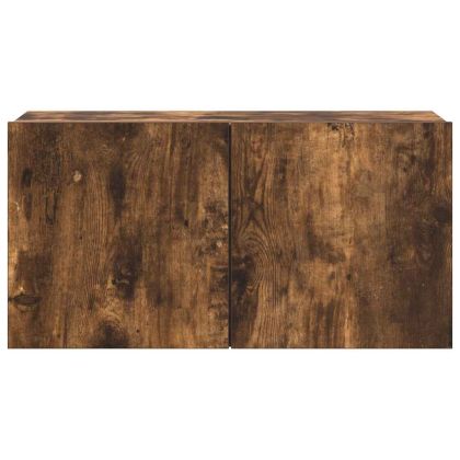 Комплект ТВ шкафове от 4 части, опушен дъб, инженерно дърво