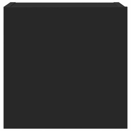 Комплект ТВ шкафове от 4 части, черно, инженерно дърво