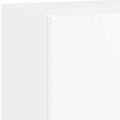 ТВ стенни модули с LED, 4 части, бели, инженерно дърво