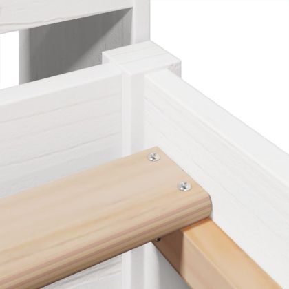 Рамка за легло без матрак, бял, 75x190 см, борово дърво масив