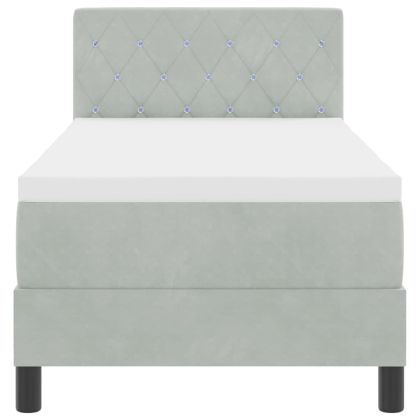 Легло с пружинирана основа Светлосиво 80 x 200 cm Кадифе