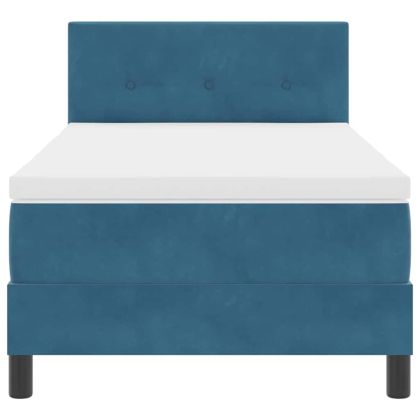 Легло с пружинирана основа Тъмен син 90 x 190 cm Кадифе