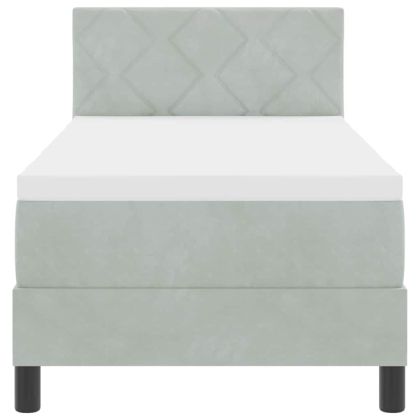 Легло с пружинирана основа Светлосиво 80 x 200 cm Кадифе