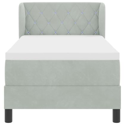 Легло тип Box Spring с матрак тъмно сиво 80x200 см кадифе