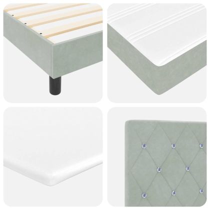 Легло тип Box Spring с матрак тъмно сиво 80x200 см кадифе