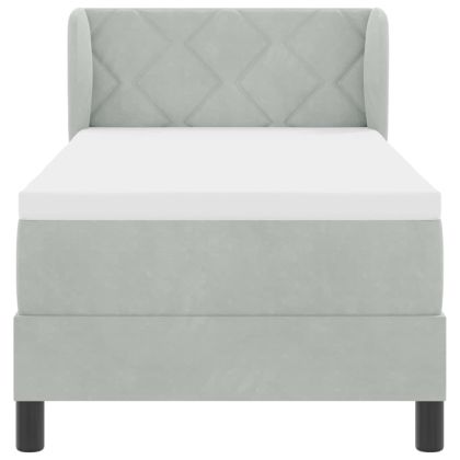 Легло тип Box Spring с матрак тъмно сиво 80x200 см кадифе