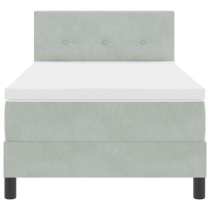 LED кутия за пружини с легло Светлосиво 80 x 200 cm Кадифе