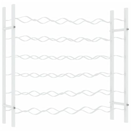 Стойка за вино за 36 бутилки, бяла, метална
