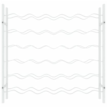 Стойка за вино за 36 бутилки, бяла, метална