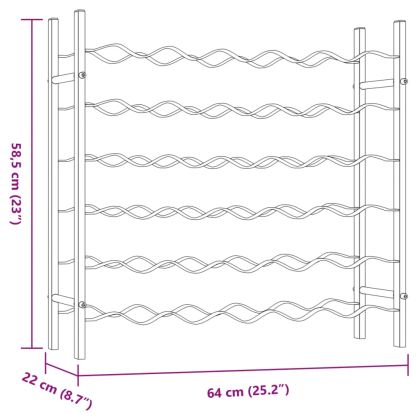 Стойка за вино за 36 бутилки, бяла, метална