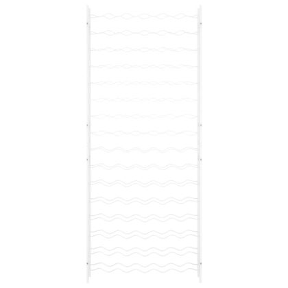 Стойка за вино за 96 бутилки, бяла, метална