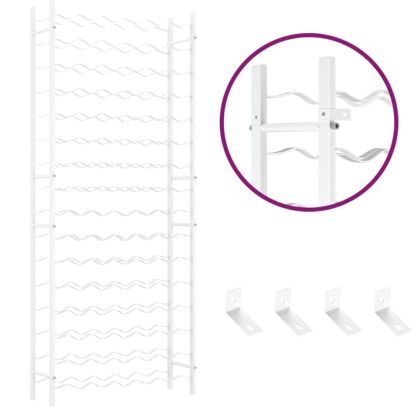 Стойка за вино за 96 бутилки, бяла, метална