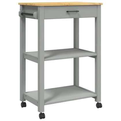 Кухненска количка "MONZA" 60x40x88,5 см борово дърво масив