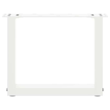 Крака за масичка за кафе, U-образни, 2 бр., бели, 40 x (30-31) см, стомана