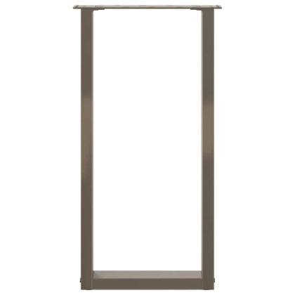 Крака за конзолна маса, U-образни, 2 бр., естествена стомана, 28 x (72-73) см, стомана