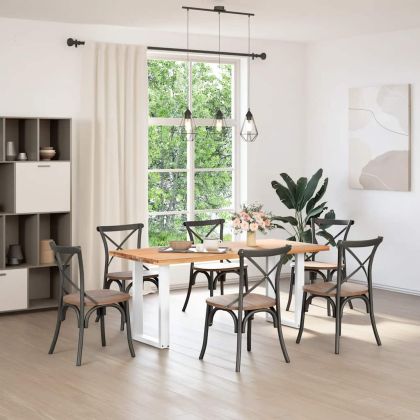 Крака за трапезарна маса, U-образни, 2 бр., бели, 50 x (72-73) см, стомана