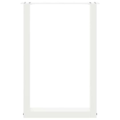 Крака за трапезарна маса, U-образни, 2 бр., бели, 50 x (72-73) см, стомана