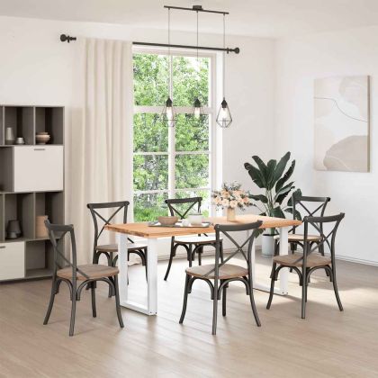 Крака за трапезарна маса, U-образни, 2 бр., бели, 60 x (72-73) см, стомана