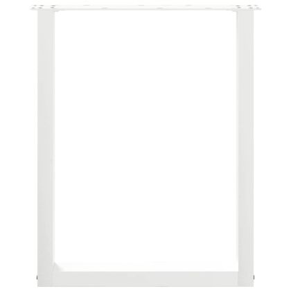 Крака за трапезарна маса, U-образни, 2 бр., бели, 60 x (72-73) см, стомана