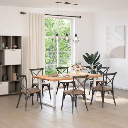 Крака за трапезна маса, U-образни, 2 бр., бели, 80x(72-73) см, стомана