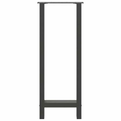 Крака за бар маса, антрацит, 2 бр., 40 x (100-101) см, стомана