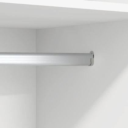 Гардероб, бял, 50x50x200 см, инженерно дърво