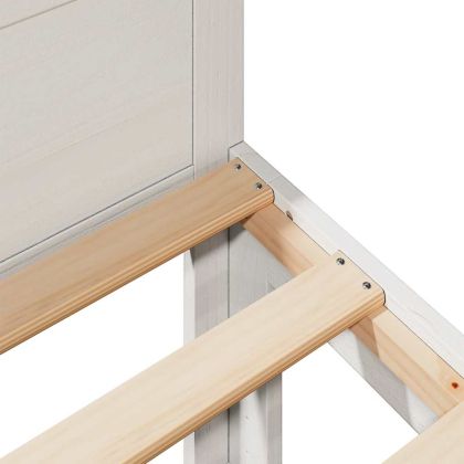 Рамка за легло без матрак, бяла, 80x200 см, бор масив